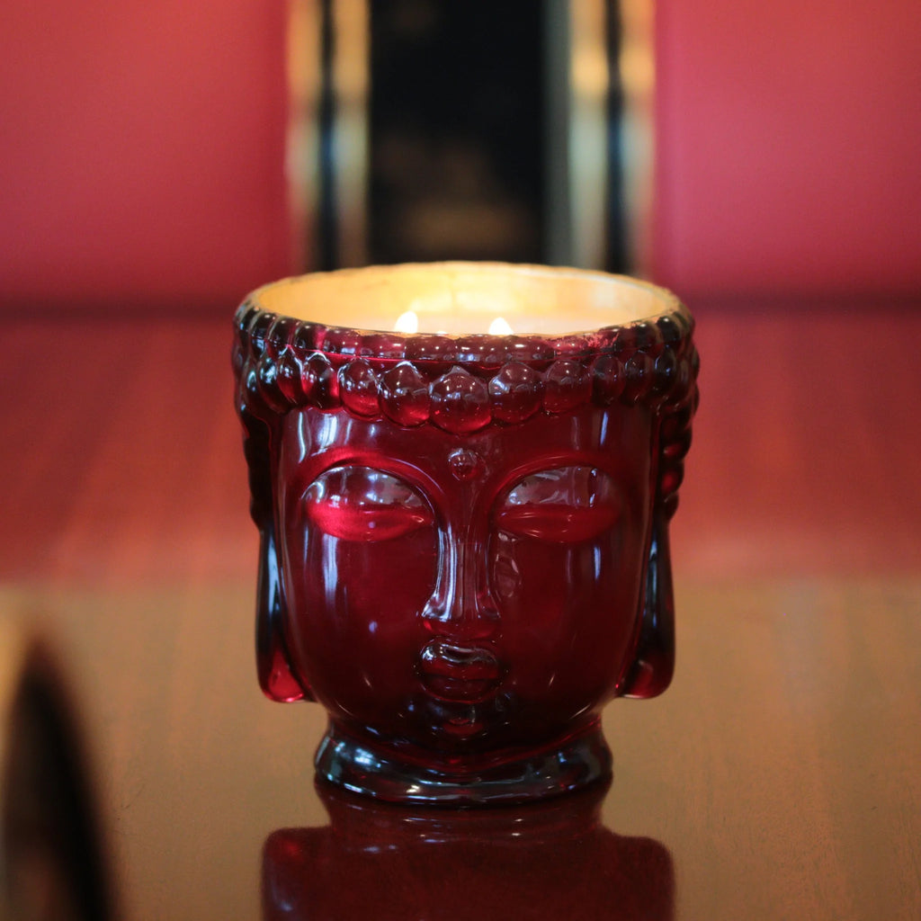 glass-buddha-head-candle-with-24-gold-lining-3-cotton-wicks-proprietary-wax