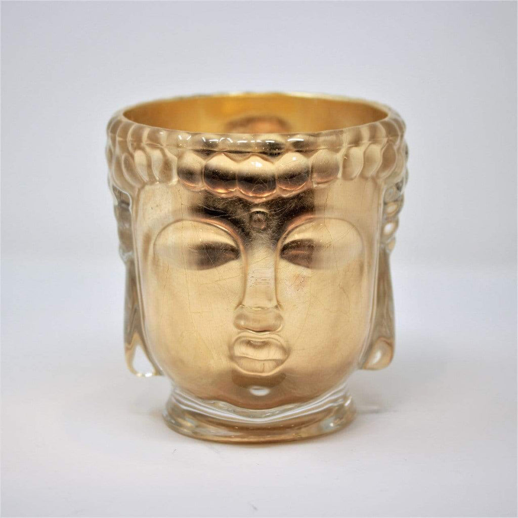 Gold-buddha-head-candle-lined-with-24K-gold-white-wax-and-cotton-wicks