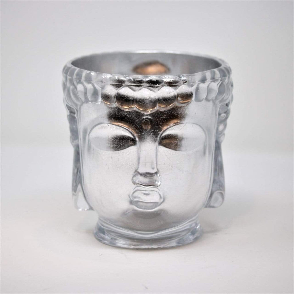 Silver-buddha-head-candle-lined-with-pure-silver-white-wax-and-cotton-wicks