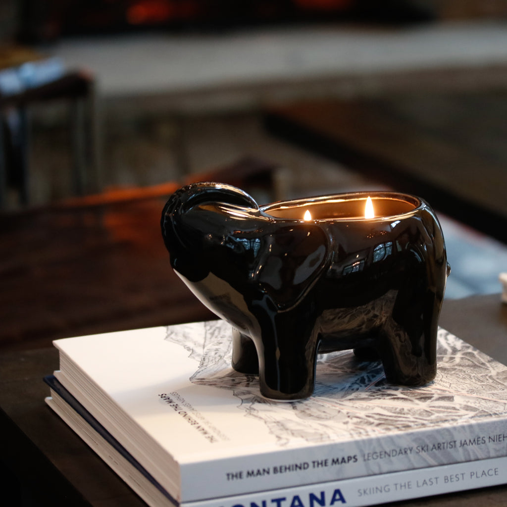 black elephant candle 